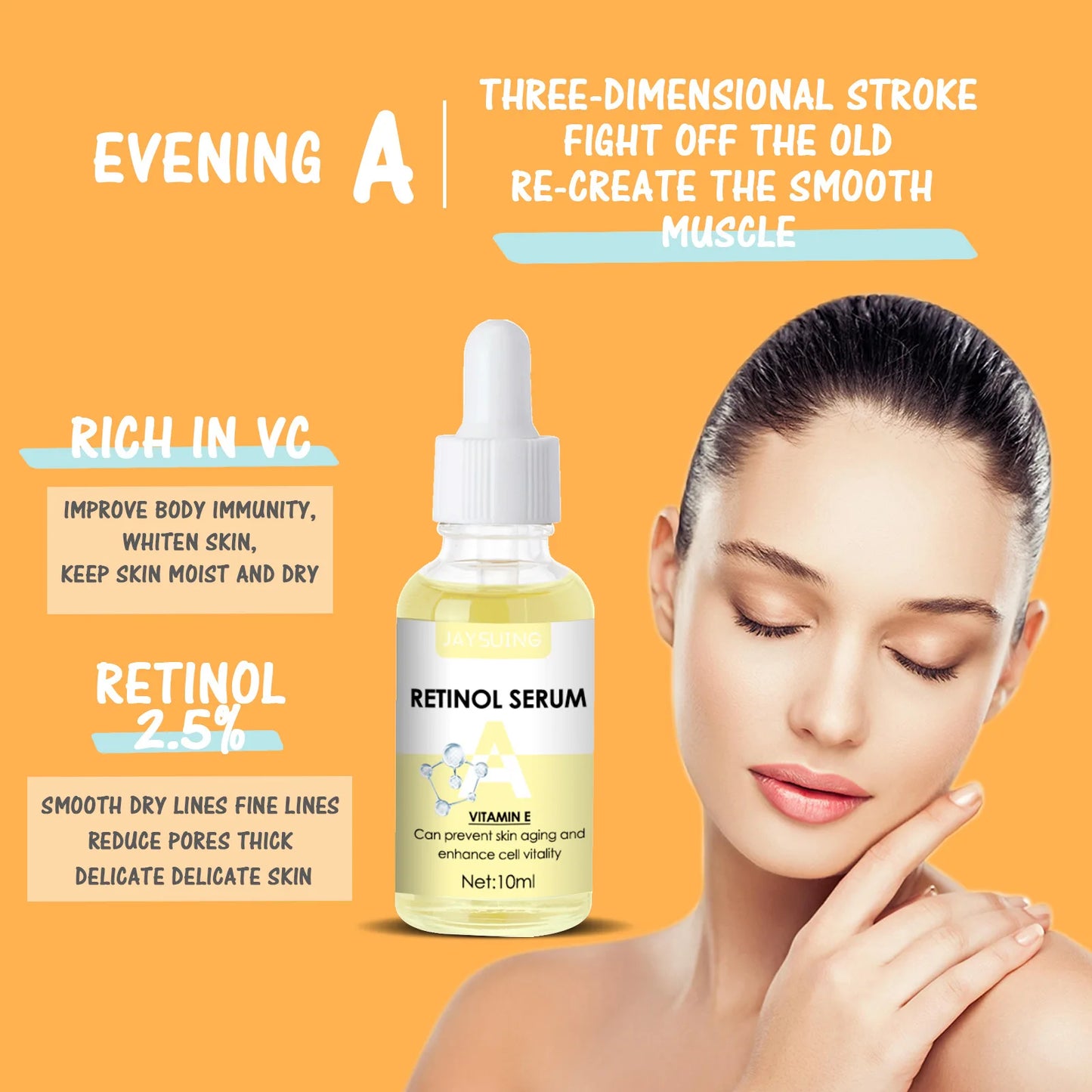 Vitamin C Brightening Serum with Retinol for Dark Spot Correction and Anti-Aging Benefits