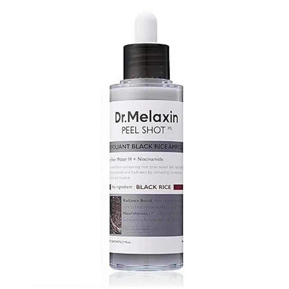 Korean Dr. Melaxin Skin Care Kit - 80ML White and Black Rice Exfoliating Essence, 200ML White Toner, Facial Moisturizing Soften