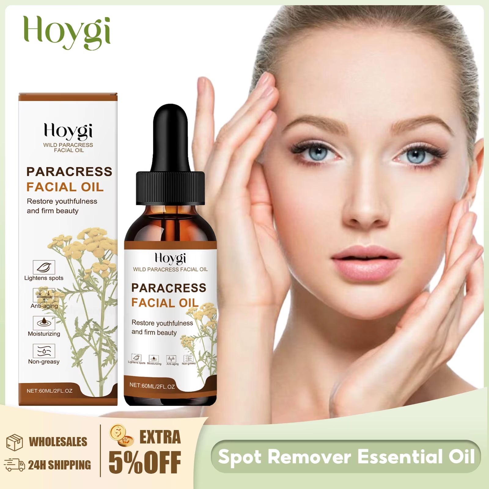 Paracress Facial Oil Repair Damaged Skin Sagging Improvement Reduce Redness Strengthen Barrier Brightening Skin Essencial Oil