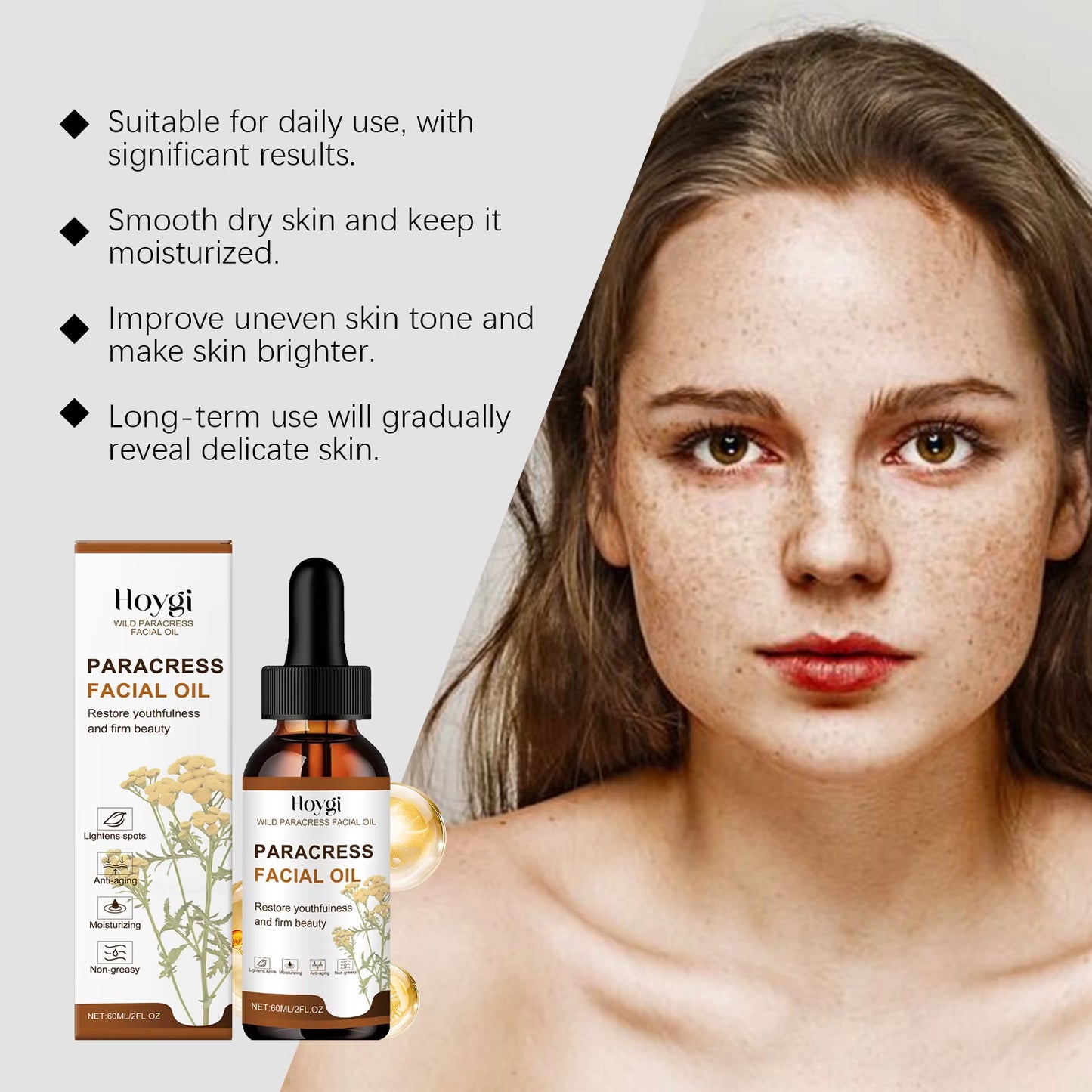 Paracress Facial Oil Repair Damaged Skin Sagging Improvement Reduce Redness Strengthen Barrier Brightening Skin Essencial Oil