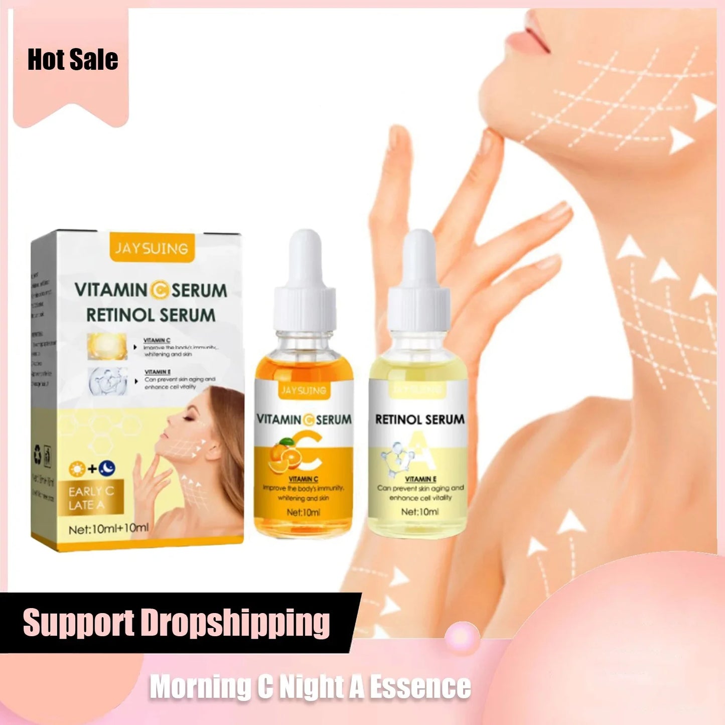 Vitamin C Brightening Serum with Retinol for Dark Spot Correction and Anti-Aging Benefits