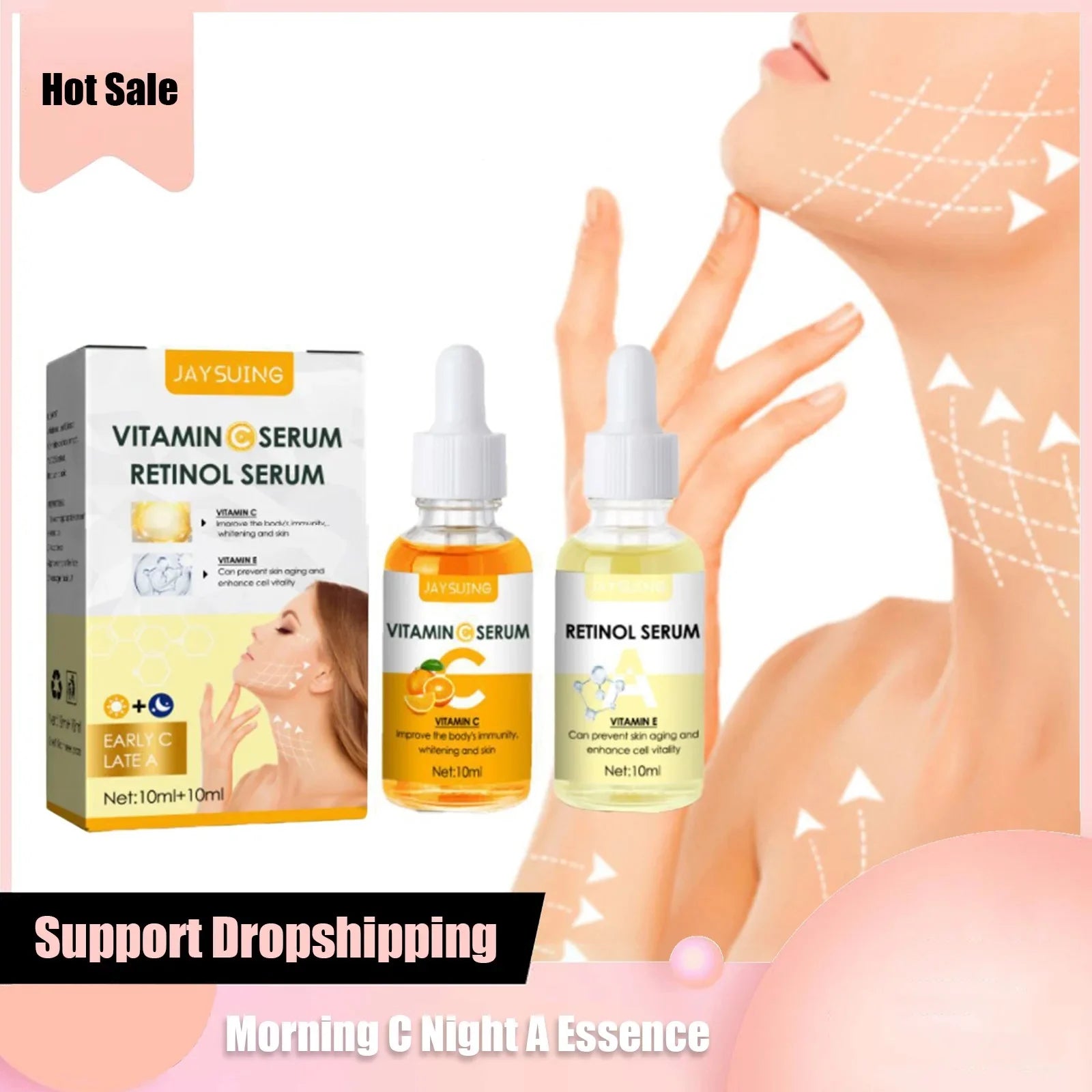 Vitamin C Brightening Serum with Retinol for Dark Spot Correction and Anti-Aging Benefits