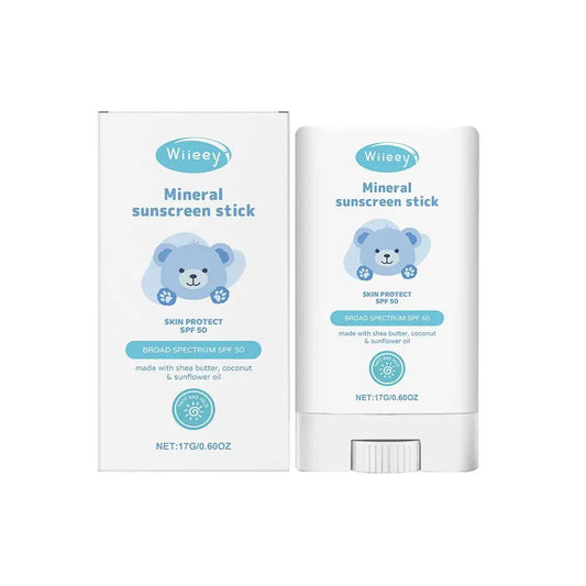 Kids SPF 50 Sunscreen Stick UV Isolation Safe Sun Cream for Children Baby Lightweight Water Resistant Moisturizing Sunscreen