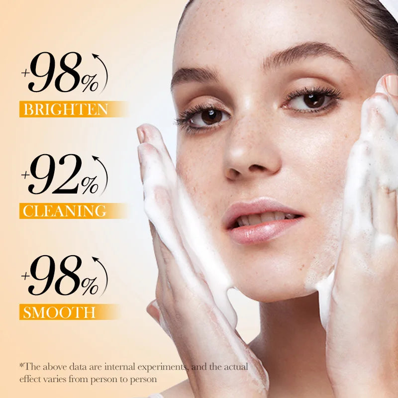Vitamin C Cleansing Mousse Deep Clean Pores Oil Control Foaming Facial Cleanser Whitening Moisturizing Skin Care Product