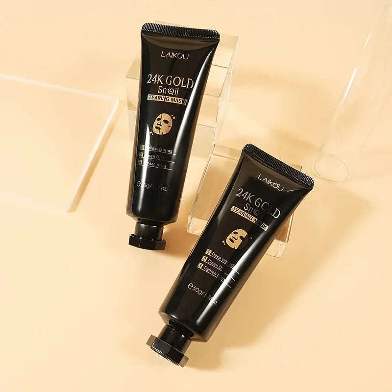 LAIKOU 24K Gold Snail Collagen Peel off Tearing Face Mask Deep Cleansing Remove Blackhead Face Care 50G