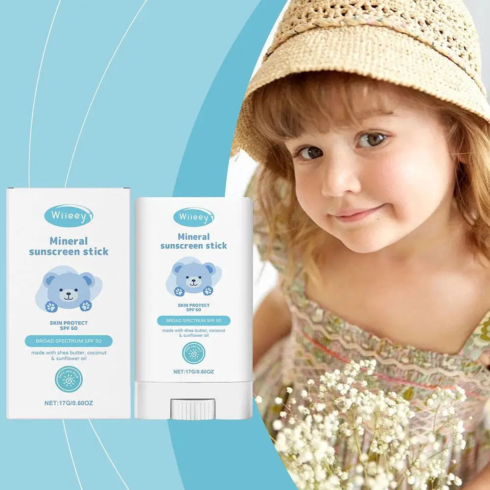 Kids SPF 50 Sunscreen Stick UV Isolation Safe Sun Cream for Children Baby Lightweight Water Resistant Moisturizing Sunscreen