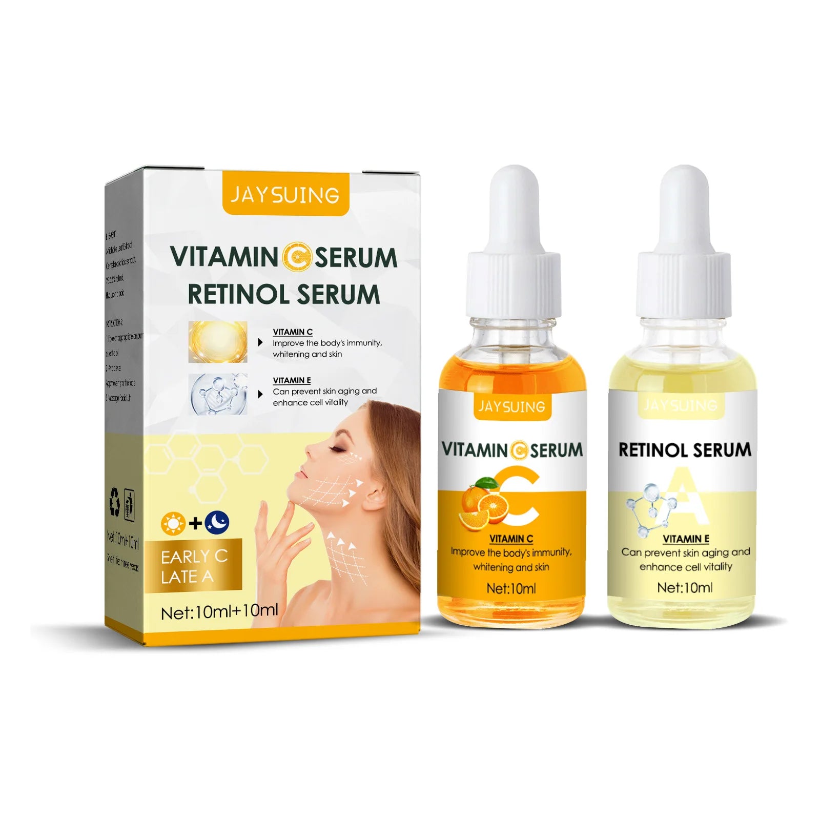 Vitamin C Brightening Serum with Retinol for Dark Spot Correction and Anti-Aging Benefits