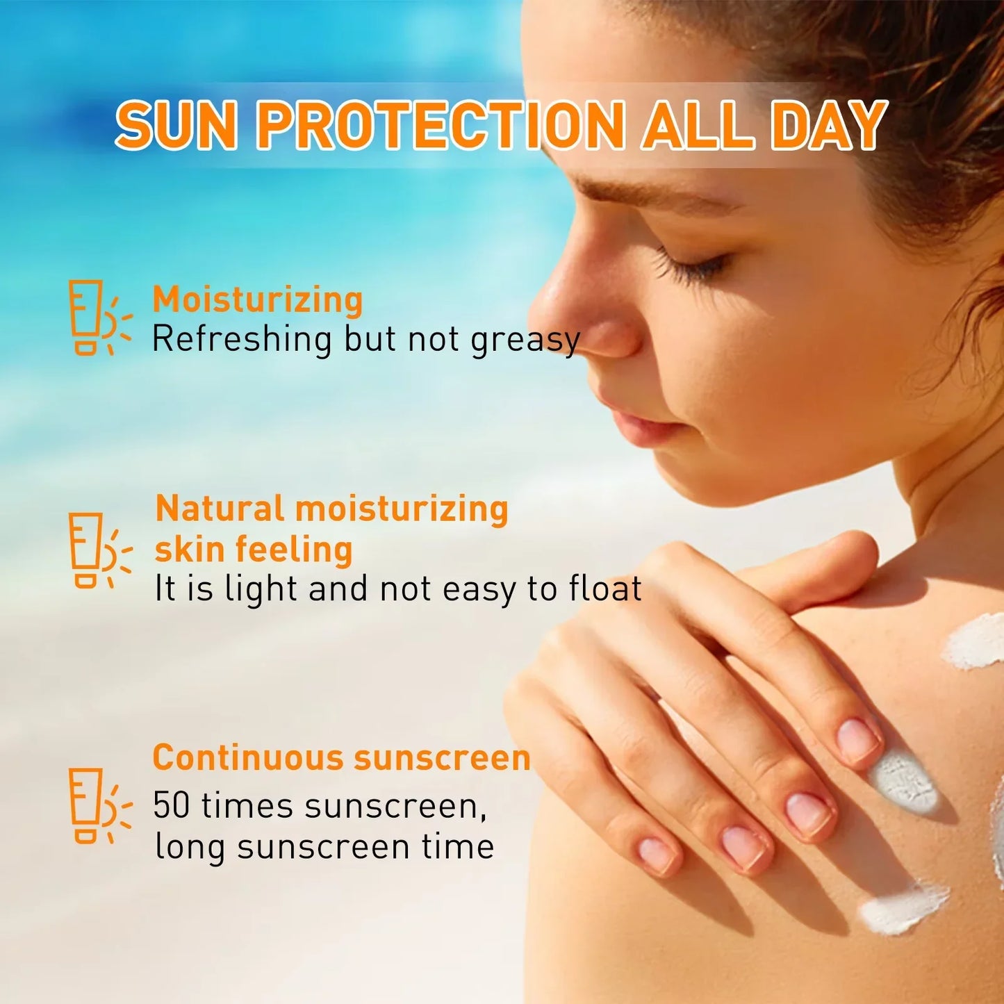 SPF50+ Sunscreen Cream Portable Protector Facial Sun Block Spf 50 Gel Isolation Lotion Face Suncream anti UV Products 100PCS