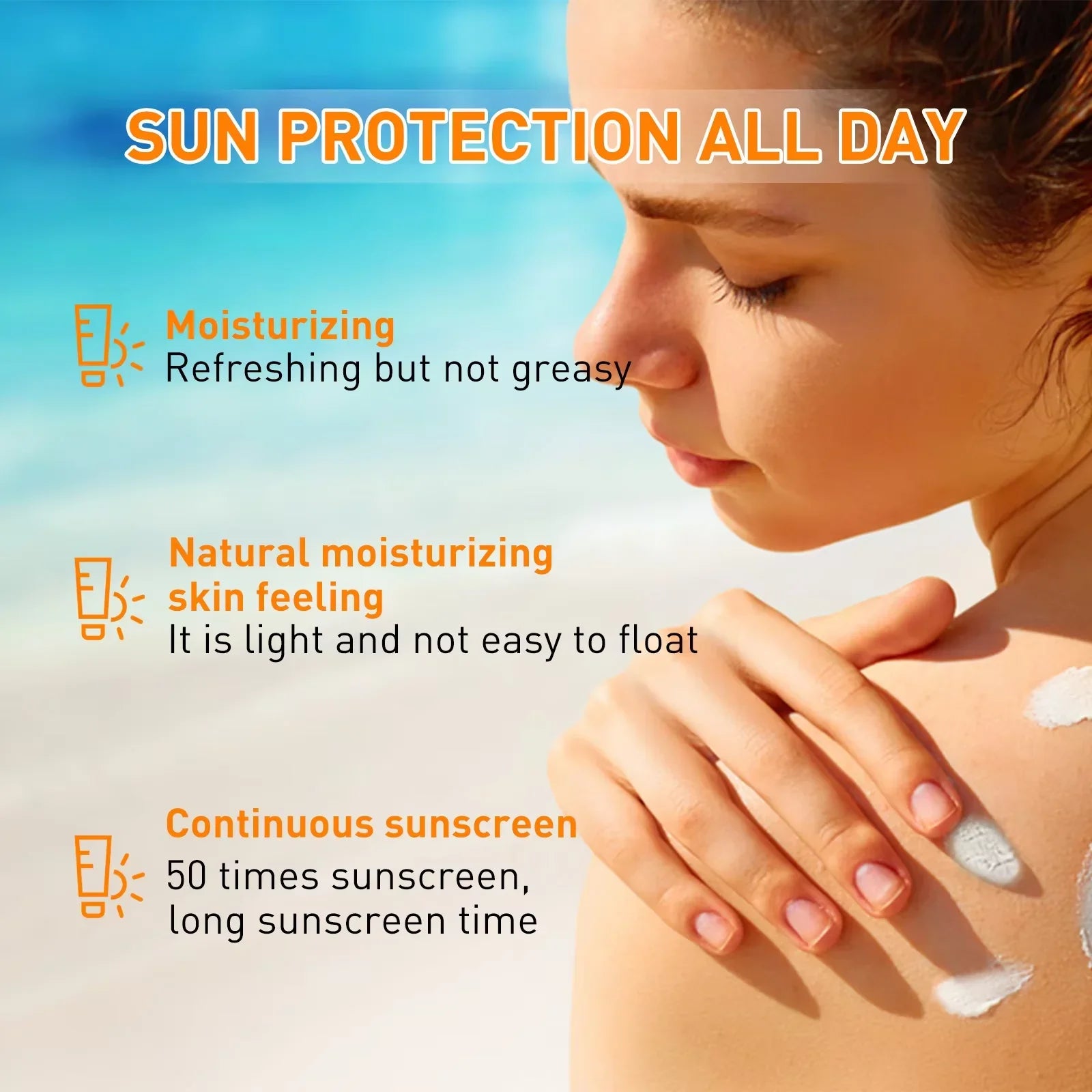 SPF50+ Sunscreen Cream Portable Protector Facial Sun Block Spf 50 Gel Isolation Lotion Face Suncream anti UV Products 100PCS