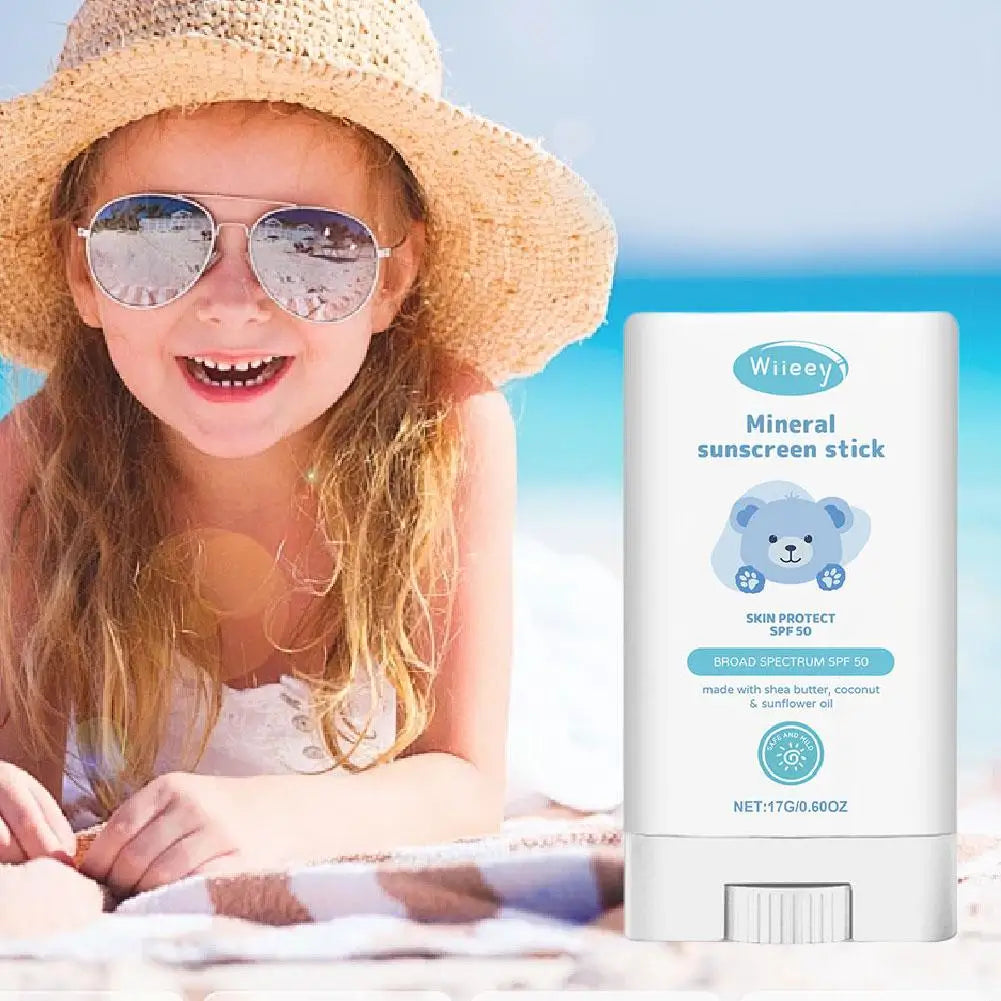 Kids SPF 50 Sunscreen Stick UV Isolation Safe Sun Cream for Children Baby Lightweight Water Resistant Moisturizing Sunscreen