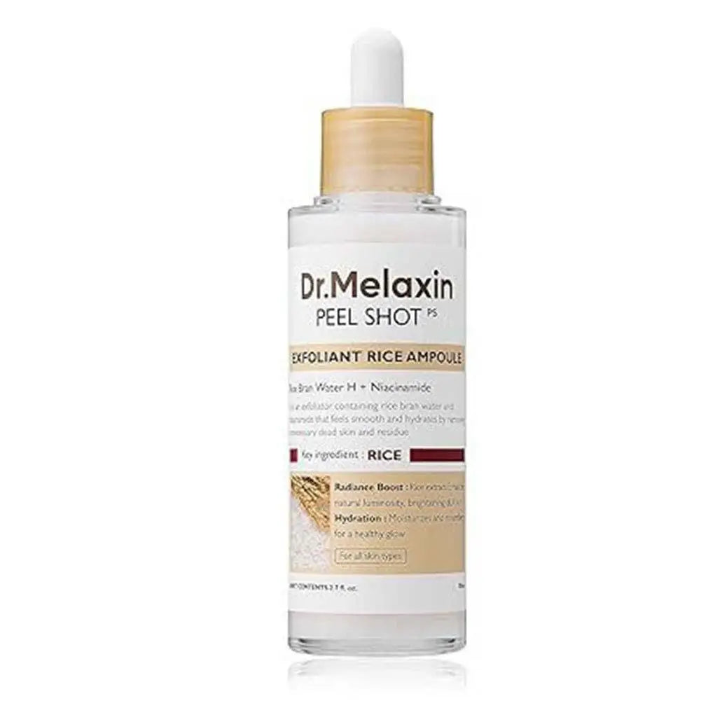 Korean Dr. Melaxin Skin Care Kit - 80ML White and Black Rice Exfoliating Essence, 200ML White Toner, Facial Moisturizing Soften