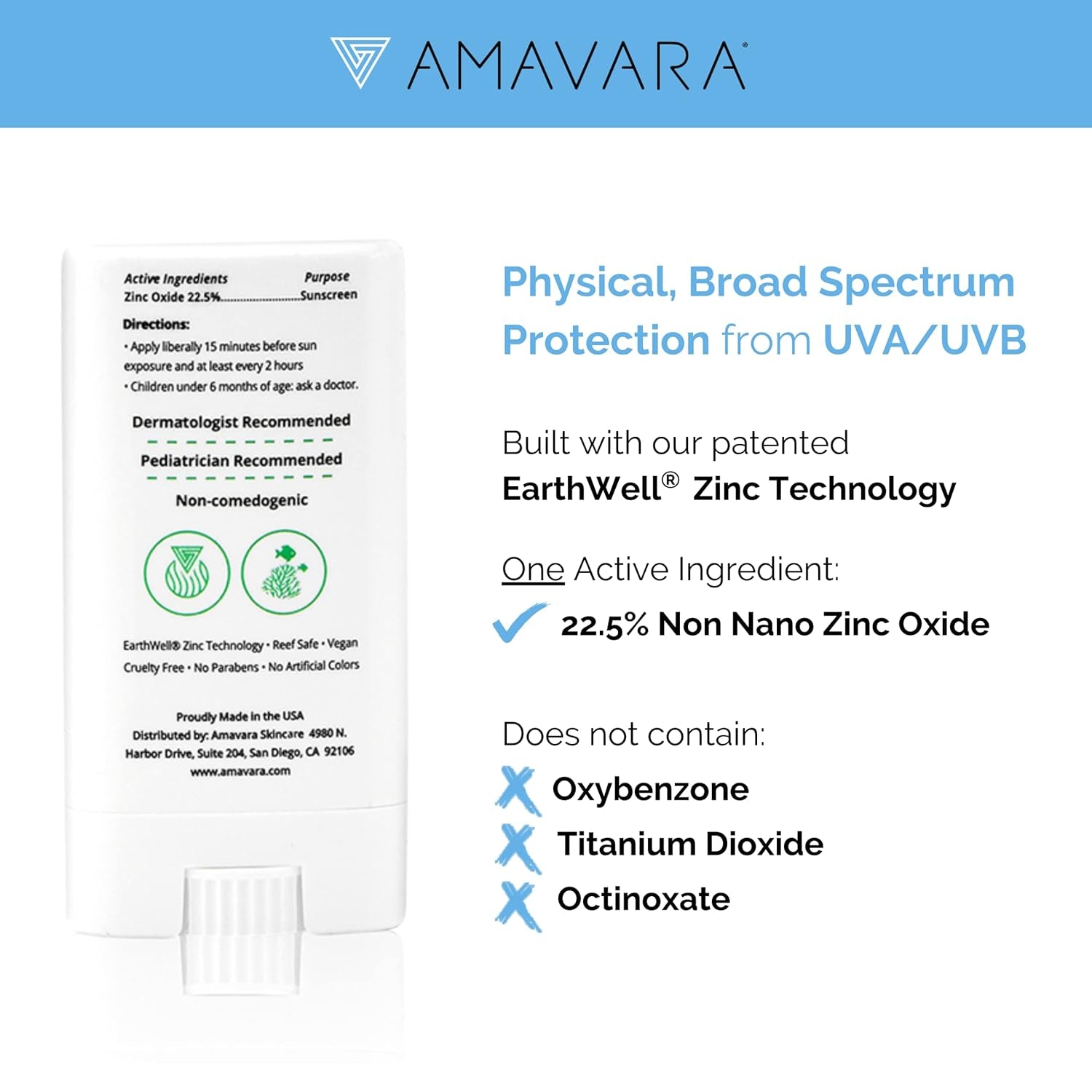 Mineral Transparent Sunscreen Face Stick SPF 50, Reef Safe Sunblock, 22.5% Zinc Oxide Waterproof Sun Screen, Broad Spectrum, Safe for Kids and Sensitive Skin, Vegan, Cruelty Free, 0.6Oz